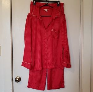 Red Victoria's secret Satin PJs- Size M